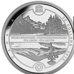 2015 RCM $20 UNESCO at Home & Abroad: Mount Fuji & The Canadian Rockies Coin